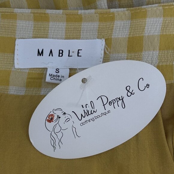 Mable Gold White Checkered Vintage Inspired Rockabilly Full Skirt Size Small - Picture 5 of 9